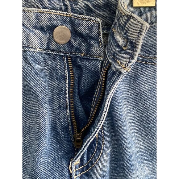 Stonewash Blue Denim Jeans High Waist Straight Leg 5 Pocket Tall Women NO TAG S - Picture 9 of 14